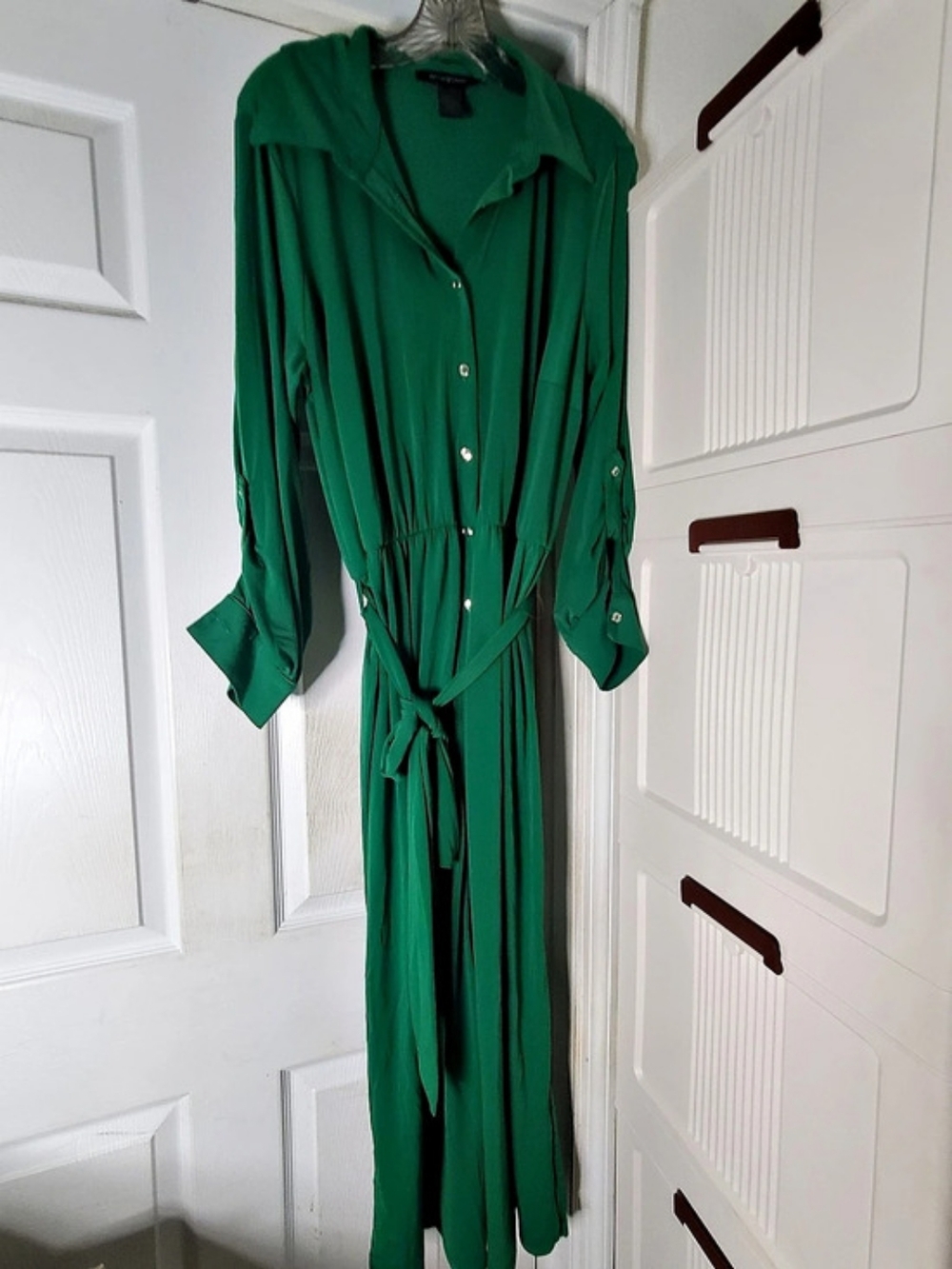 AshleyStewart Green Long Sleeve Maxi Dress